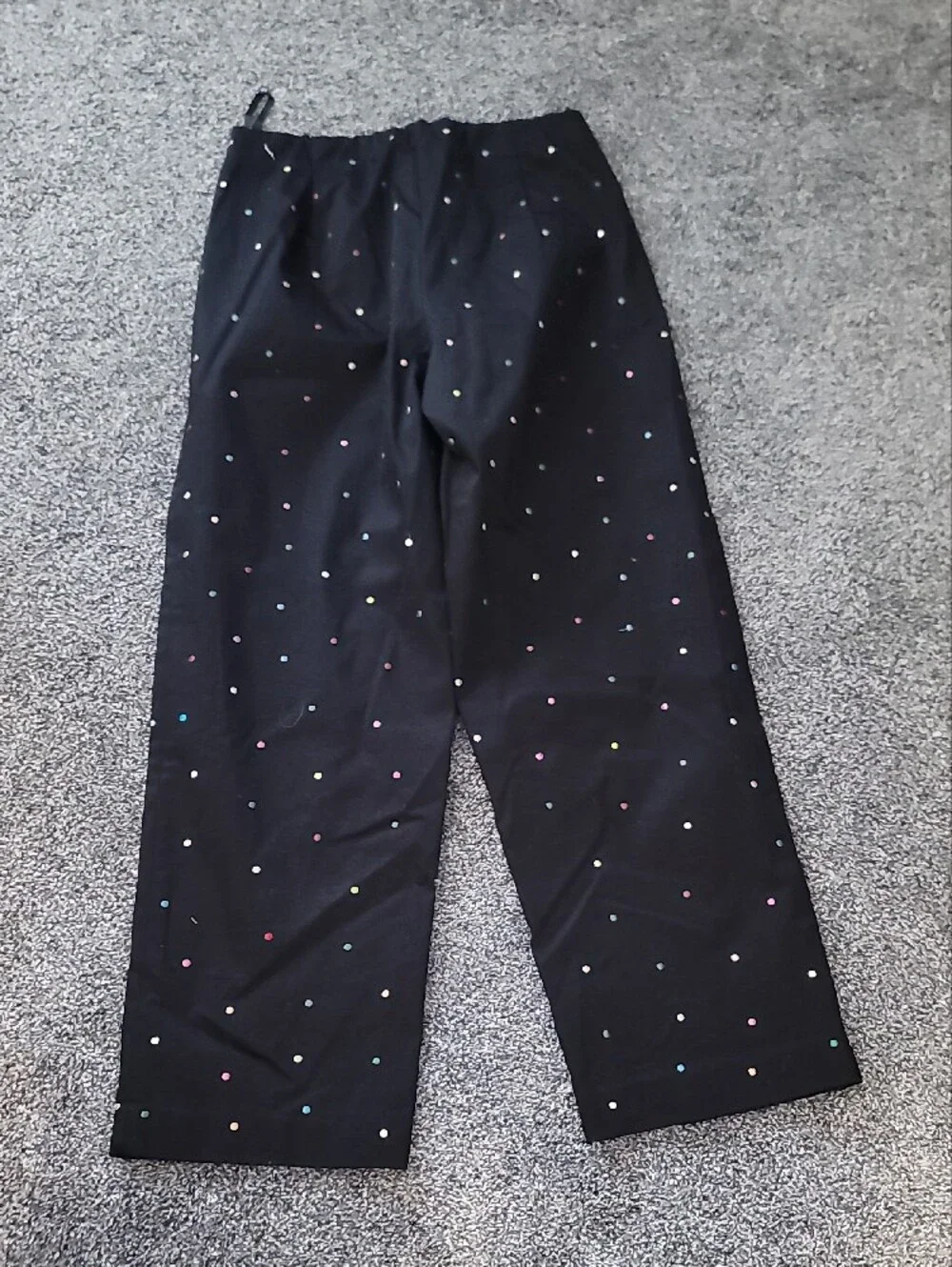 Girls' Black Polka Dot Elastic Waist Pants